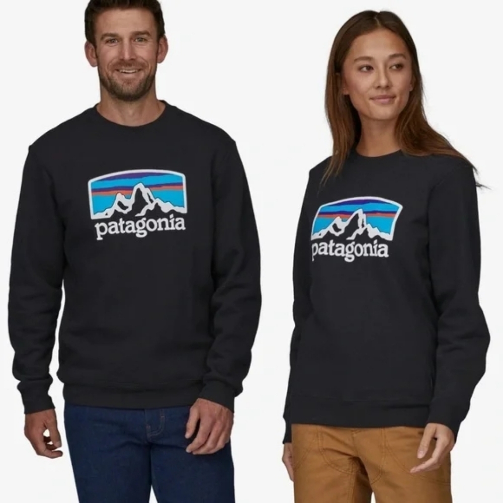 Patagonia Men's Fitz Roy Horizons Navy Crewneck Sweater